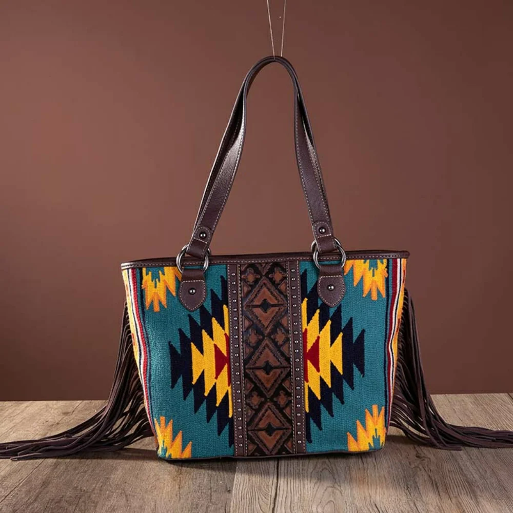 Montana West Aztec Tapestry Large‎ Tote Bag Purse Shoulder Concealed Carry